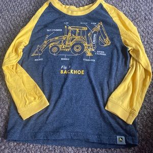Boys John Deere long sleeve backhoe shirt. Size 7